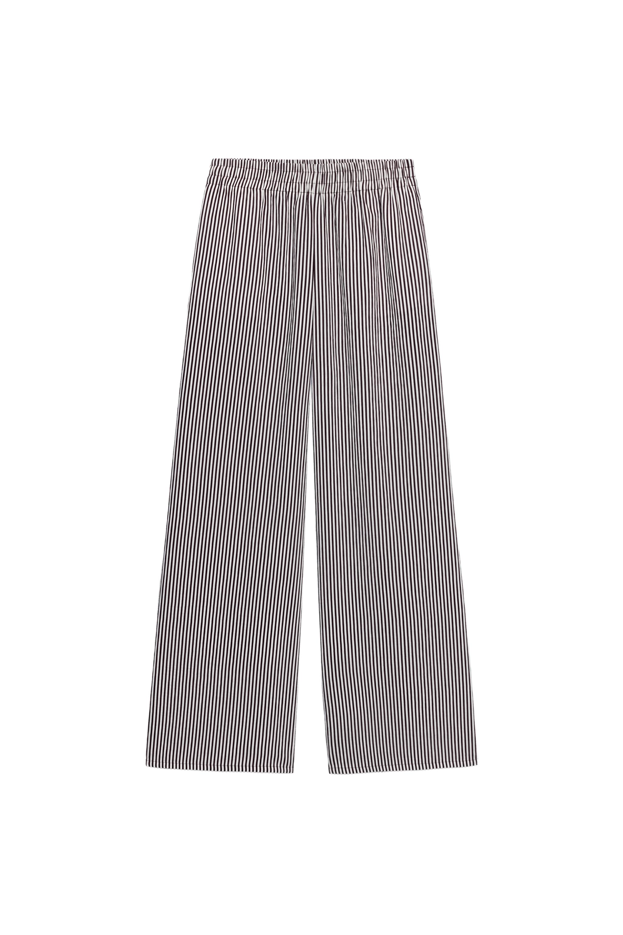 STRIPED WIDE LEG PANTS